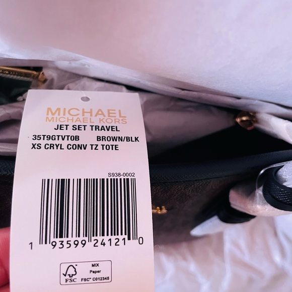 NWT Michael Kors Jet Set Travel Extra-Small Logo Top-Zip Tote Bag - Picture 7 of 7